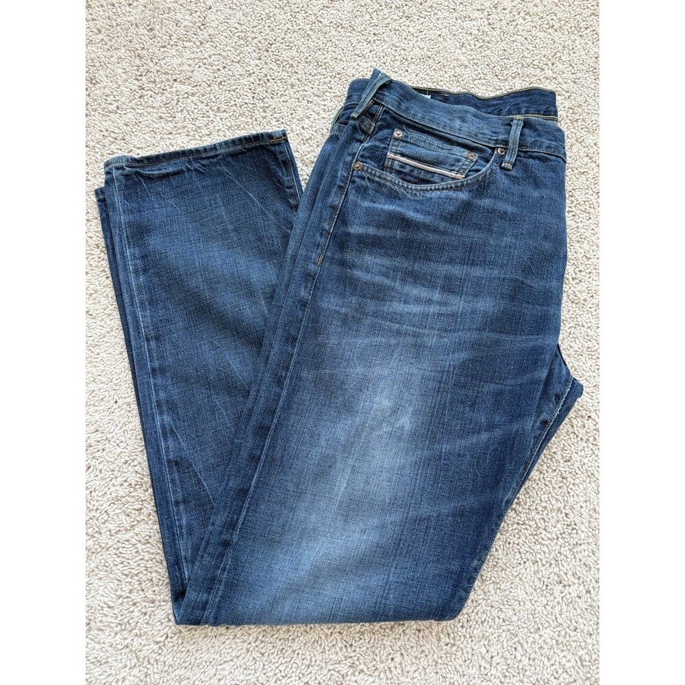 True Religion Jeans Mens 38x32 Rocco Slim Fit Selvedge Edition Medium Wash USA